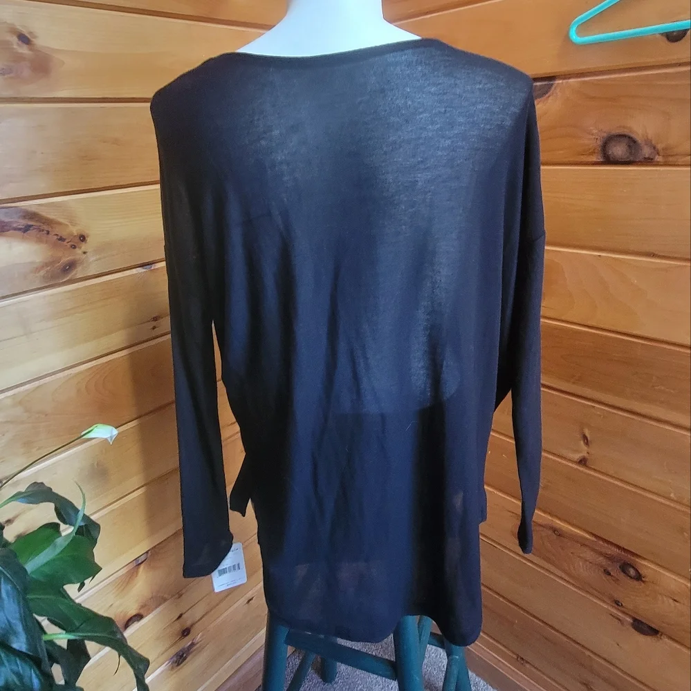 💰⏳️Free People Unique Sheer Drapey Top Size Large NWT DEFECT